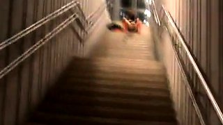 German Amateur Flashes and Pees in a Train Station