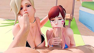 Car Toon In Mercy & D.va Autograph Of Lust ( Overwatch Parody )