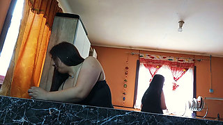 Some Female Friends Get Aroused in the Kitchen and Start Touching Each Other