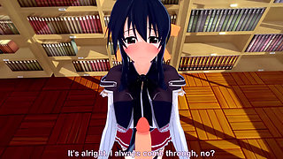 Akeno Gives Me a Blowjob in a Public Library - Dxd Ntr Madness Series