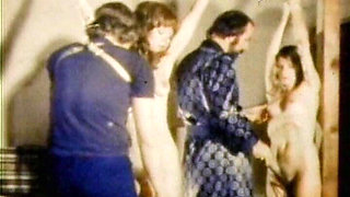 Vintage BDSM Dungeon Classic with Bound Retro Submissives