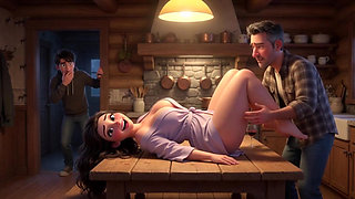 Kevin Finds Passion with His Stepmother During a Long Winter Absence (ai Generated)