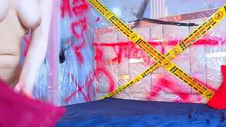 We start a construction project, and my partner fucks my pussy really hard and cums all over my face and mouth