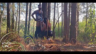 Wife Fucking in the Woods with the Black Big Dick