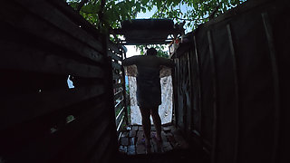 Tanya in Distant Peeping View Outdoor Village Shower