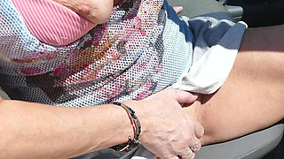 Fingering in the Car Outside in a Public Park