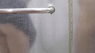 Big Ass Asian Girl wearing Silk Satin dress fuck in shower