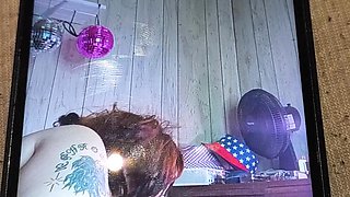 Nasty Slut Watches Her Own Porn Gagging on That Cock Deep in Her Throat with the Load He's Got