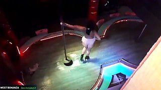 Latina Stripper Pussy Eating in DJ Booth - Old Man Fingers Her Before Pole Dance