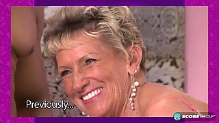 The incredible Sandra Ann, 75, devours a huge cock and makes her stud cum twice