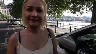 Small tit brunette sucks a big cock hardcore