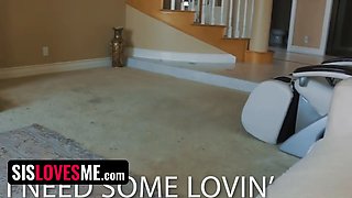 Sislovesme - pretty Big Assed stunner with glasses lets her horny stepbro adorn her sweet twat with jizz