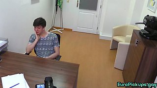 Real str8 amateur twink gets his ass fucked to get job