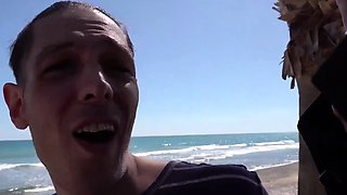 Street Boy's Wild Bareback Casting with Busty MILF Duo