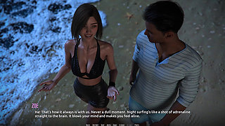 Dominos Beach 6: Jhon Night Surfing First Time & Zoe Cave Hookup