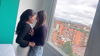 I'm fucked by my ex-boyfriend's lesbian friend