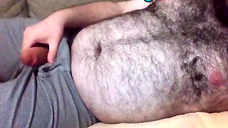 Fascinating mature Bear masturbating Part 2 doing a Cam Show