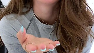 Amateur redhead masturbates then gives a blowjob