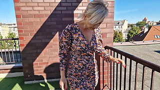 Glass Anal Dildo on the Roof Top - Part 1