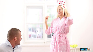 The Pink Cosplay Nurse Enjoys Comforting Her Patients and Prescribing Medicine in Multiple Intimate Ways
