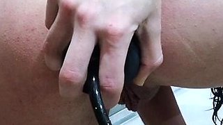 Lovely Amateur teen brunette masturbating outdoor