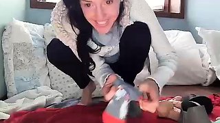 Stacked brunette goes solo toys and masturbation