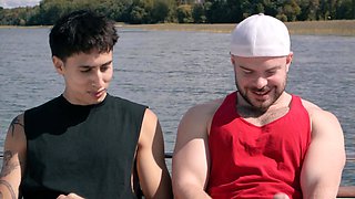 Angel Elias and Marcus McNeil masturbating