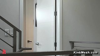 Boss ties up and rough fucks maid