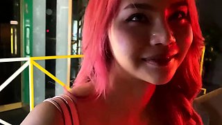 Big tits Thai teen really gets into it