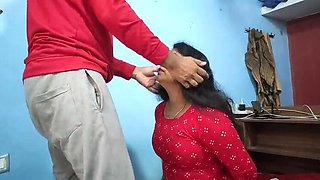 Hot Indian BDSM Girlfriend Tied Up for Rough Blowjob & Romance