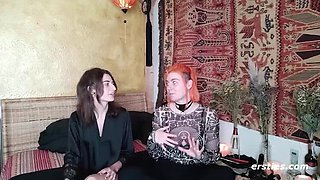 German Amateur Lesbian BDSM with Zora and Desiree - Hot Wax Fetish and Big Natural Tits