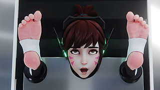 D.va - Clit Stroker & Anal Fuck Machine Squirt Overwatch 3D Fetish Porn