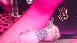 Sexy Emo Girl Ripoff Pink Fishnets