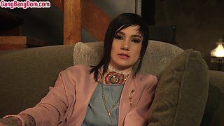 IR gangbang anal babe rough fucked in ass while throating