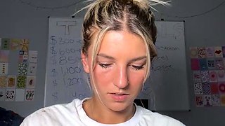 Blonde teen Sierras first erotic masturbation video