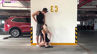 Unknown blonde fucks in a parking lot in plain sight full video at porntotal