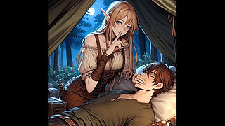 ASMR Story - Horny Elf Girl Sneaks Into Adventurer's Tent