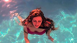 Sabrina Deep Underwater Pool Tease and Dildo Masturbation -