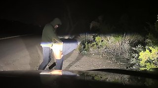 Pulled Over to Fuck Blonde Babe on the Roadside