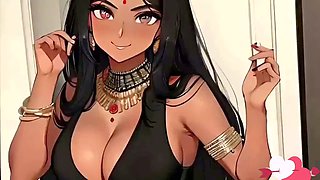 Sexy Indian housewife with massive boobs in traditional Saree anime adventure