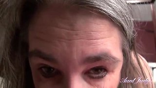 Step-Aunt Grace, 52 yrs Old - Morning Blowjob (POV) - Amateur & Hairy