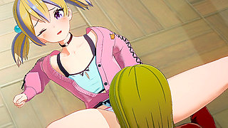 Anal plays with a schoolgirl in a classroom