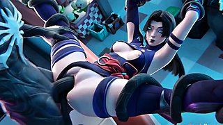 Psylocke Gets Pounded by Monster in Hardcore 3D Action