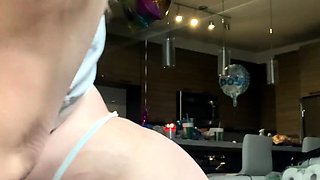 Blonde teen in panties