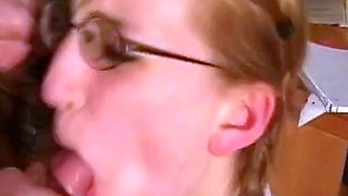 Redhead Secretary Gets Anal and Facial Reward