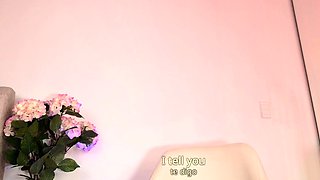Brunette solo darling masturbating at home