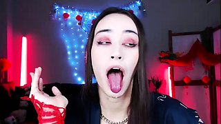 Big Tits Tranny Strokes her Big Cock