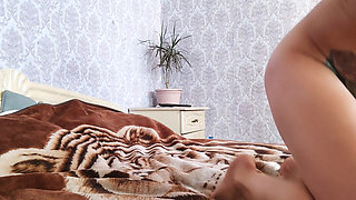 A Hot Brunette Masturbates with a Monster Dildo