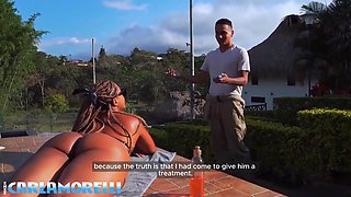 Colombian Milf Fingers Poolside