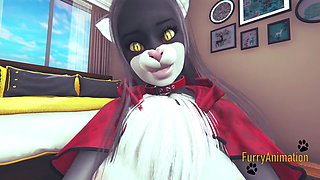 Furry Hentai - White Cat & dark-hued kitten getting naughty